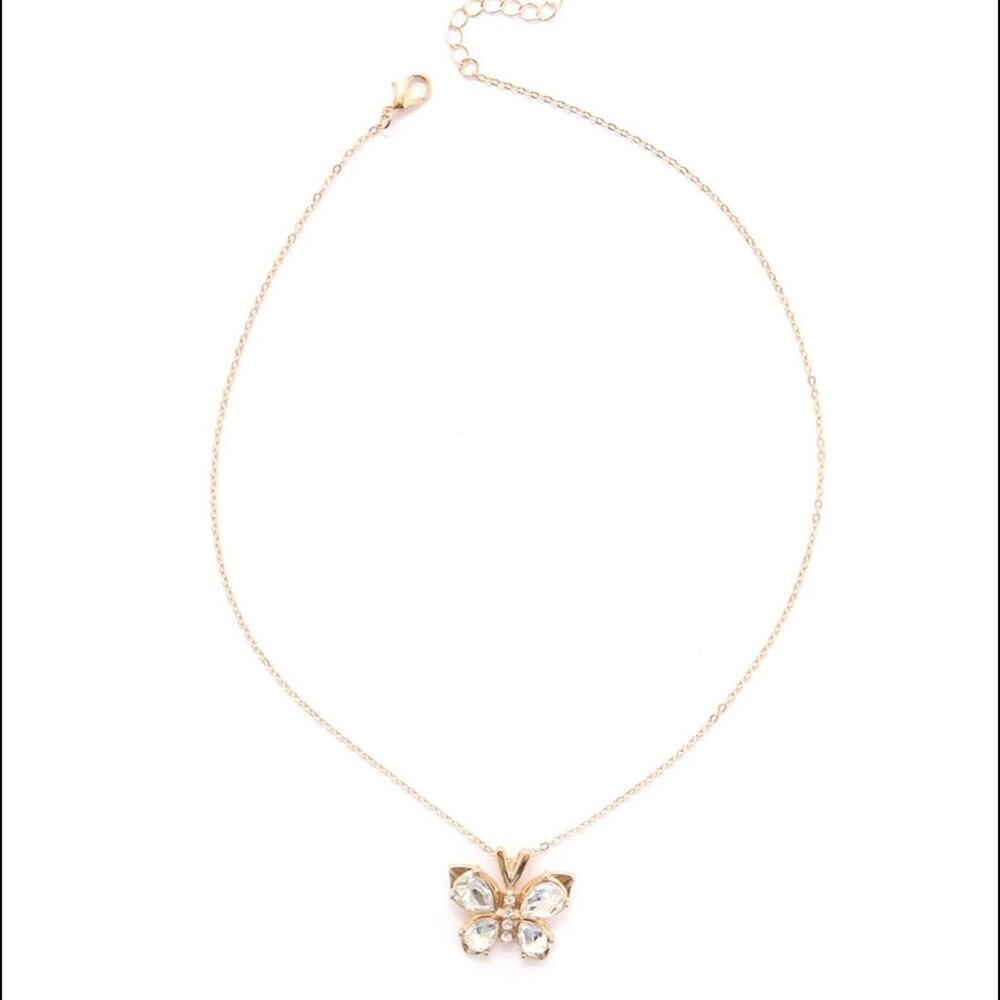 FASHION NOVA Float Like A Butterfly Rhinestone Necklace NWT